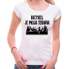 Fajntričko Cyklo Cyklo tričko - Bicykel je moja terapia, Farba biela, Strih/ Variant Dámsky