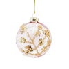 Vianočná sklenená ozdoba s flitrami ružovo-zlatá, 8 cm