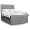 Box spring postel s matrací světle šedá 140 x 200 cm textil Šedá 3294379