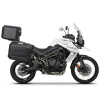 SHAD Kompletná sada čiernych hliníkových kufrov SHAD TERRA BLACK, 37 litrov vrchný kufor, 36/47 litrov bočné kufre, vrátane montážnej sady a platni SHAD TRIUMPH Tiger 800