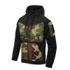 Mikina Rogue Hoodie Full Zip, Helikon, Černá a US woodland, S