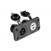 Zástrčka cigariet. dvojitá 12V, USB černá