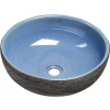 Sapho PRIORI keramické umývadlo, priemer 41cm, 15cm, modrá/šedá PI020