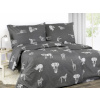 Dreamy Linens Obliečky flanelové tmavosivé Wildlife