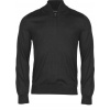 TEE JAYS TJ6010 / Pánsky sveter s 1/4 zipsom - black XXXL