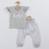 2-dielna dojčenská bavlnená súprava New Baby Happy Flower sivá - 92 (18-24m)