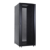 Racková skriňa 19'' 42U (800x1000mm - stojaca - čierna - perforované oceľové dvere + extra vybavenie)