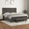 vidaXL Posteľný rám boxspring s matracom tmavosivý 180x200 cm zamat - Sivá - 116498-194468