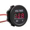 Okrúhly vodotesný voltmeter 12V/24V červený