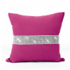 Obliečka na vankúš so zirkónmi 40x40 cm tmavoružová Ružová