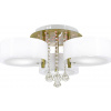 Mdeco Stropní lampa Stínidlo stropní LAMP DRS8006/321QG MDECO glamour LUMINAIRE s krystaly do jídelny bílá mosaz