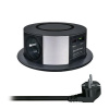 Solight 3z + USB A+C 20W PD, Wireless 10W, výsuvný blok zásuvek, 2m, černý PP120CW-PD20-B