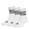 adidas 3-Stripes Cushioned Sportswear Socks 3 Pairs Womens White/Black 6.5 - 8