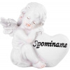 MagicHome Dekorácia MagicHome, Anjel so srdcom, polyresin, na hrob, 8,5x7,5x11,8 cm