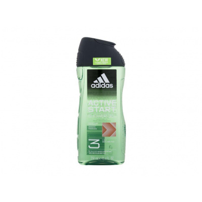 Adidas Active Start Shower Gel 3-In-1 (M) 250ml, Sprchovací gél New Cleaner Formula