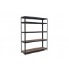 Policový regál Trestles RH 2200x1400x500, nosnosť 1500 kg, 5 políc Farba: čierna, Typ police: drevená MDF 5,4 mm