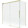 Mexen Rox, 2-krídlová posuvná vaňová zástena 150 + 70 x 150 cm, 8mm číre sklo, zlatý lesklý profil, 8C9-150-070-50-00