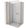 Mexen, Mexen Mist L Duo výklopný sprchový kút 105 x 95 cm, transparentný, brúsená meď - 8A4L-105-095-65-00