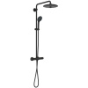 GROHE Vitalio Joy nástenný sprchový systém s termostatom, horná sprcha 3jet EcoJoy priemer 260 mm, ručná sprcha 3jet, Phantom Black (čierna matná), 26403KF2