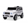 Elektrické autíčko Mercedes G, biele, Jednomiestne sedadlo, 12V batéria, 2,4 GHz DO, 2X MOTOR, USB, SD karta, ORGINAL licencia