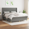 vidaXL Boxspring posteľ s matracom tmavosivá 160x200 cm látka - Sivá - 167621-101960