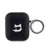 AppleMix KARL LAGERFELD puzdro pre Apple AirPods - umelá koža - Choupette cat - čierne