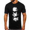 Čierne pánske bavlnené tričko s potlačou BOLF KS1997