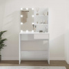 zahrada-XL Toaletný stolík s LED lesklý biely 74,5x40x141 cm 808807