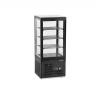 TEFCOLD Stolová chladiaca vitrína | UPD 80 BLACK | 80 l – presklené dvere – čierna