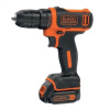 Aku vŕtačka Black+Decker BDCDD12-XK, 10,8V/1,5Ah Li-Ion, 12,5/26Nm, 1 aku, nabíjačka 200mA (8h)