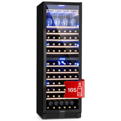 Klarstein Vinovilla Onyx Grande Duo, vinotéka, 425 l, 165 fliaš, 3-farebné LED osvetlenie, čierna (HEA8-Vinovilla-162-b)