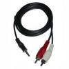 Audio kábel Jack (3,5mm) M - 2x CINCH M, 1.5m, čierna, Logo