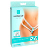 HOOKUP Panties with Diamond Plug - čipkované nohavičky s análnym dildom (bielo-tyrkysové)XL-XXL
