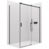 Cerano Santoro, sprchový kút s posuvnými dverami 140(dvere) x 90(stena) x 195 cm, 6mm číre sklo, čierny profil, CER-CER-431524