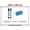 SUPRAVIZ Magnetická popisovacia tabuľa 150x120 cm + Fixky + Stieracia hubka