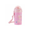 KikkaBoo Hrnček so silikónovou slamkou a popruhom 450ml Music Fest Pink