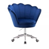 LuxuryForm DESIGN Kreslo FREY VELUR na striebornej podstave s kolieskami - modré