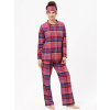 Dámske flanelové pyžamo Key LNS 483 2XL-4XL - Ružová / 3XL