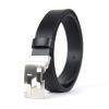 Unisex kožený opasok JOINTS, šírka 3.3cm, Slovenská výroba - Čierna