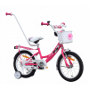 DETSKÝ BICYKEL 16 PALCOV PRE DIEVČATKO S KOŠÍKOM A VODIČKOU +