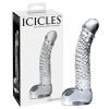 Icicles No. 61 - Guľová sklenená dilda s penisom (priehľadná)