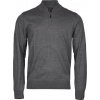 TEE JAYS TJ6010 / Pánsky sveter s 1/4 zipsom - grey melange S