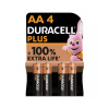 Batéria DURACELL LR06/AA PLUS 100% alkalická 4blister
