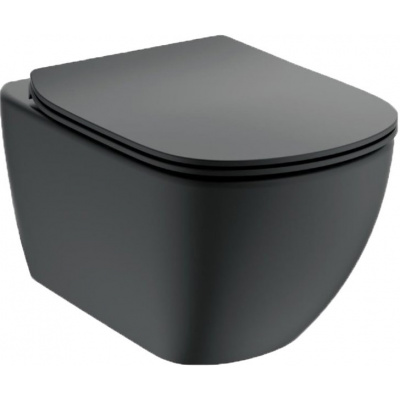 Ideal Standard Tesi set Závesné WC Aquablade čierna matná (hodvábna)+sedátko SoftClosse T3546V3