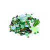 Sklenené korálky ramš tvarované - 50 g 25 zelená