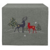 Vánoční běhoun Jelen s laní na šedém podkladu Rozměr 55 X 120cm