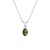 Náhrdelník z bieleho zlata s vltavínom a briliantom KLENOTA N0360552