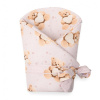 Detská zavinovačka New Baby Love Teddy bear 80x80 cm pink ružová