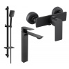 Súprava batérií MEXEN ALEXA V - umývadlová batéria + sprchová batéria so sprchou čierna