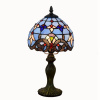 Tiffany stolná lampa Barokblue 105 Huizhou Oufu Lighting v.36xš.20,sklo/kov,40W